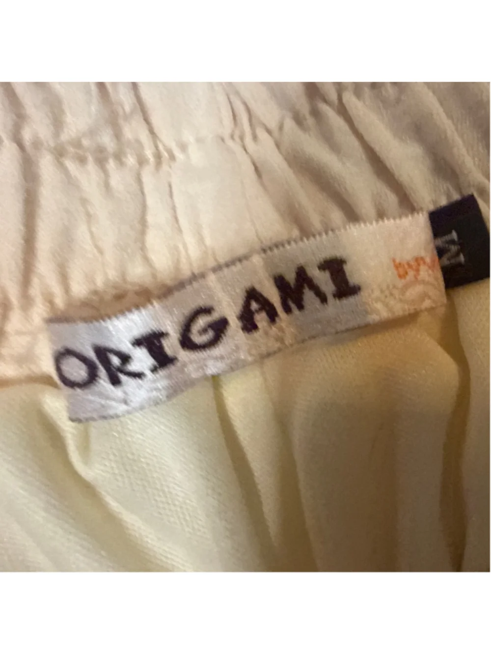 Origami Beige & Blue Floral Wide Leg Pants M - Picture 4 of 5